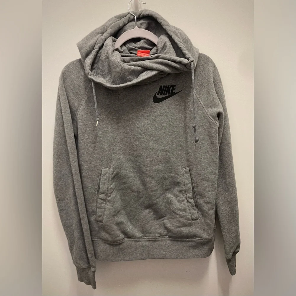 Nike Women's Heather Gray Cowl Neck Hoodie Size Small - Picture 3 of 7